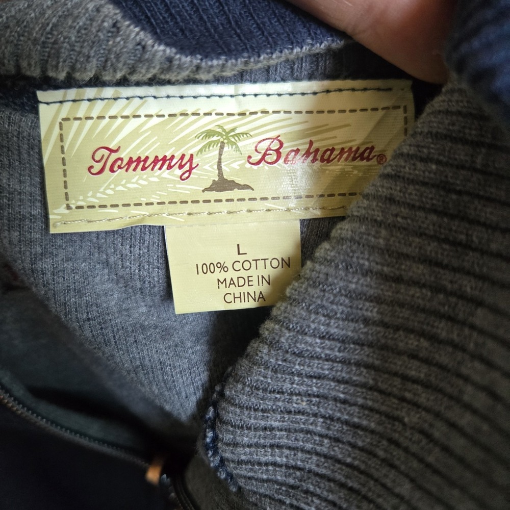 Tommy Bahama Men's Cardigan Sweater‎ Navy Blue Size L - Picture 5 of 10